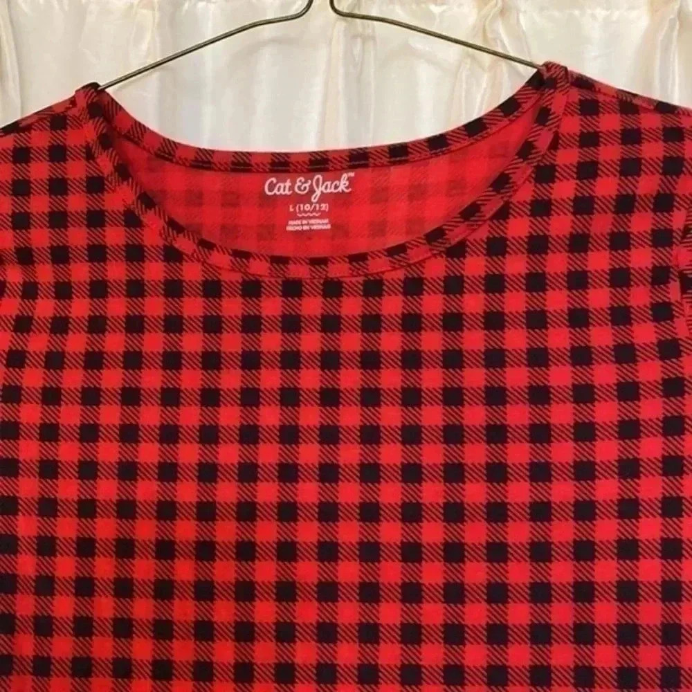 Cat & Jack casual black‎ and red gingham dress with pockets